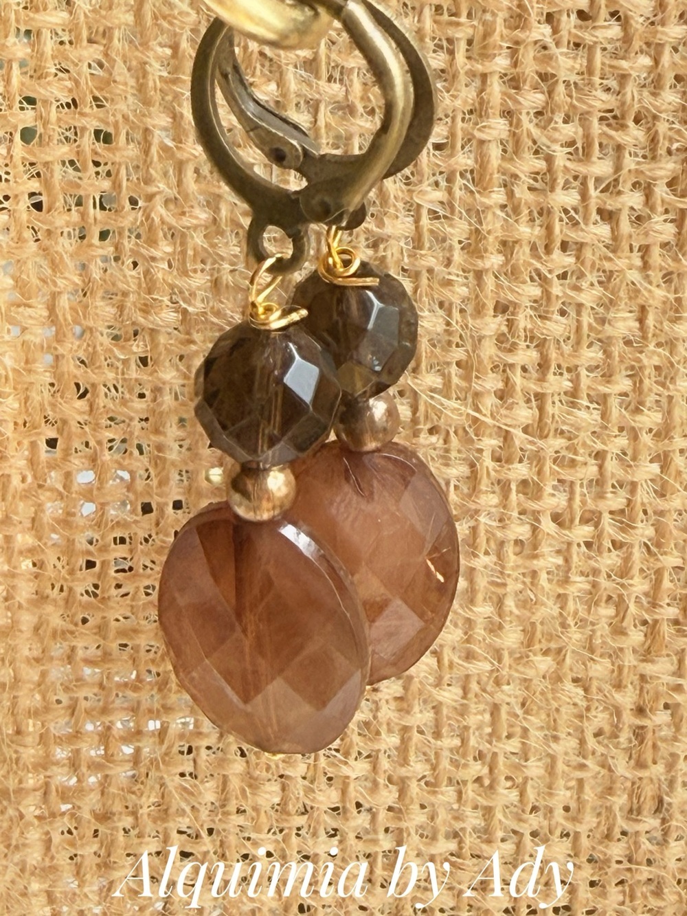 Smoky Quartz Vintage vibes dangle earrings
